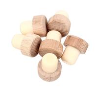 PLAFOPE 6pcs 29mm Wooden Wine Bottle Stoppers Set, Beechwood Sealing Plugs with Polymer Core, Reusable Airtight Wine Bottle Plugs for Home Bar and Kitchen Use