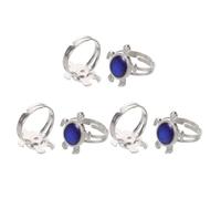 PLAFOPE 6pcs Adjustable Sea Turtle Mood Rings for Teens Temperature Sensitive Color Changing Jewelry Fast Reaction Emotion Indicator for Birthday Parties and Costume Props