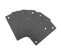 PLAFOPE 6pcs Black Stainless Steel Corner Brace Brackets Flat Mending Plates for Furniture Cabinet Support Reinforcement Angle Brackets