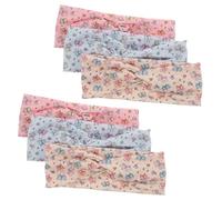 PLAFOPE 6pcs Cartoon Knotted Headbands Elastic Non Slip Fabric Hair Bands for Sports Daily Wear Breathable Korean Style Cute Hair Accessories