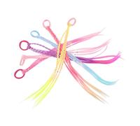 PLAFOPE 6pcs Colorful Braided Hair Extensions for High-elastic Rubber Bands Easy to Attach Synthetic Ponytail Wigs for Vibrant Braiding Hairpieces for Cosplay Party and Fun Hairstyles