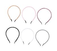 PLAFOPE 6pcs Crystal Headband Hand Knitting Hair Hoop Imitation Crystal Beads for Girl Full Beads Hair Band as Ladies Headbands Products and Ponytail Styling Style