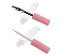 PLAFOPE 6Pcs Empty Mascara Tube and Wand Set with 5Ml Pet Refillable Containers, Portable Pink Eyelash Extension Accessories for Uniform Application and Convenient Carry