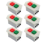 PLAFOPE 6pcs Industrial Start Stop Switch for Grinder Drill Control Button Table Machine Off Switch with Safety Stop Mechanism Instant Activation Power Control for Cutting Tools