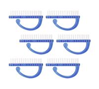 PLAFOPE 6pcs Large Blue Fingernail Dust Brushes Manicure Nail Cleaning Scrubbing Tools for Household Nail Care