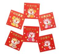 PLAFOPE 6pcs Mini Dragon Red Envelopes Paper Lucky Money Packets for Chinese Year Mixed Styles Thick Material for Prosperity and Blessings