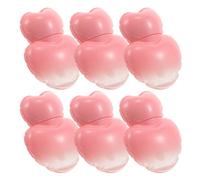 PLAFOPE 6pcs Ml Refillable Lip Gloss Tubes, Heart Shaped Plastic Empty Lipgloss Tube, Pink, Reusable Portable Cosmetic Makeup Container for Travel and Parties