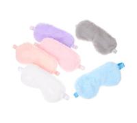 PLAFOPE 6pcs Plush Sleeping Eye Masks Soft Breathable Shading Blindfolds with Elastic Bands for Comfortable Night Sleep and Eye Pressure Relief Multi-Color Mix