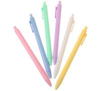 PLAFOPE 6pcs Portable Student Press Gel Pen 0.5mm Fine Tip with Smooth Writing Liquid Ink Refill, Simple School Gel Pen for Office and School Use Random Color