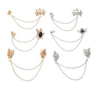 PLAFOPE 6pcs Retro Sweater Clips for Clothes with Crown and Dragon Head Design, Lightweight Alloy Material, High Durability, for Work and Business Cardigans