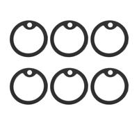 PLAFOPE 6pcs Silicone Dog Tag Silencers Flexible Military Tag Covers Noise-reducing Id Protector Rings for Pet Name Black