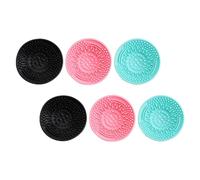 PLAFOPE 6pcs Silicone Makeup Brush Cleaning Cups with Brush Rinsing Pads for Quick Cleaning and Supple Comfortable Use, Suitable for Makeup Eggs and Tools, Set