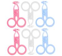 PLAFOPE 6pcs Tweezers for Easy Removal and Insertion Portable Eyelid Opener Tool with Colored Clips in White Pink Blue User-Friendly Design for Beginners and Travel Use