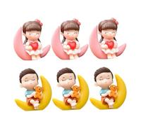 PLAFOPE 6Pcs Wedding Cake Ornaments Set, Non-Edible Micro-Landscape Decorations for Wedding Photography Props, Home Desktop and Car Interior Adornments Random Style