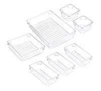 PLAFOPE 7pcs Cosmetic Storage Organizer Box Desktop Storage Box Plastic Compact Easy to Carry and Store Creative Design for Trade Shows and Retail Stores