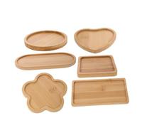 PLAFOPE 7pcs DIY Mosaic Coaster Blank Bamboo Bases for Crafting Oval Heart Square Hexagon Rectangle Flower Shapes Versatile Drink Saucer Trays for Tabletop Protection and Home Decor
