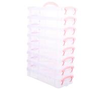 PLAFOPE 8 Packs Stackable Plastic Pencil Boxes Capacity Pen Cases with Secure Closure Portable Stationery Organizer for Students and Teachers Transparent Storage Containers for Pens