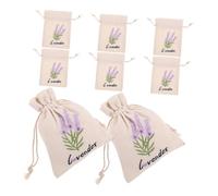 PLAFOPE 8pcs Embroidered Lavender Sachet Drawstring Canvas Bags Reusable Storage Pouches for Jewelry Closet Organization Wrapping Handcrafted