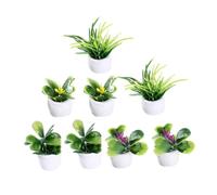 PLAFOPE 8pcs Miniature Potted Plants Realistic DIY Bonsai Models for Dollhouse Decoration Small Indoor Greenery Ornaments for Home Desktop Garden Crafting