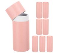 PLAFOPE 8pcs Pink Paper Tube Containers for 30ml Essential Oil Bottles with Matte Foil-stamped and Laminated Surface, Cylindrical Packaging Boxes Optimizing Space for Shipping