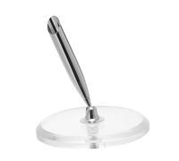 PLAFOPE Acrylic Crystal Round Pen Holder Rotating Signing Pen Base for Wedding Engagement Guest Book Gift Souvenir Ceremony Reception Desk Accessory