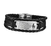 PLAFOPE Adjustable Punk Leather Bracelet for Men Braided Wristband Unique Stylish Gift for Sons Street Dancers Bar and Band Wear Fits Wrist