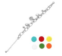 PLAFOPE Adjustable Titanium Steel Aromatherapy Heart Pendant Bracelet with Cotton Core Diffuser Stylish Hip-hop Wrist Jewelry for Men and Women Unique Air Purifying Accessory with