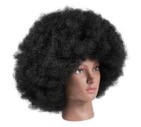 PLAFOPE African Curly Wig for Women Short Fluffy Afro Wig Cosplay Costume Parties Natural Looking Hair Cosplay