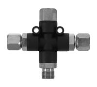 PLAFOPE Airbrush Connector Set with Multifunction Design and Tight Connection, Metal and Plastic Three Way Airbrush Air Hose Distributor Multiport Adaptor for Air Compressor Use