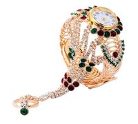PLAFOPE Alloy Quartz Watch for Women with Ring Set Fashion Creative Shiny