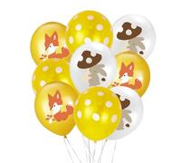 PLAFOPE Animal Printing Fox Latex Balloons Set 20pcs 12-inch Squirrel, and Rabbit Designs Featuring Polka Dot Patterns, Reusable for Birthday Party Supplies Decoration for Theme