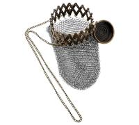 PLAFOPE Antique Coin Box Twist Lid Stainless Steel Mesh Purse for Collectors Retro Change Holder for Display Photoshoot