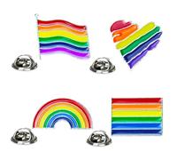 PLAFOPE Assorted Colour Rainbow Love Flag Lapel Pins Brooches with Drip Oil Design Alloy Material Set of 8 Not Easy to Fade Fashion Pattern Accessories for Gay and Lesbian Pride