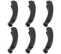 PLAFOPE Banana Hair Clips for Women 6Pcs Black Plastic 4.3 Inch Twist Clamps Secure Hold for Thick Curly Hair Daily Hairstyles and Office Use