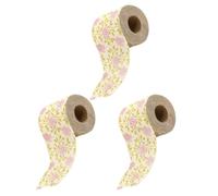 PLAFOPE Bathroom Decorative Toilet Paper 3 Rolls Bamboo Pulp with Rose Print Colored Tissue Soft Skin-Friendly Napkins for Home Use