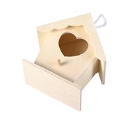 PLAFOPE Bird Nest Material Bird Nest House Shape Wooden Hanging Beige as A Chic Hanging Ornament for Home Or Garden