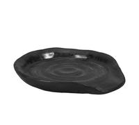 PLAFOPE Black Ceramic Spoon Rest for Kitchen Countertop, Porcelain Utensil Holder with Anti-Slip Design, Easy to Clean and Wear-Resistant, for Home Bar Decoration and Coffee Bar