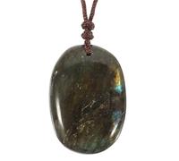 PLAFOPE Blue Moonstone Pendant Natural Stone Necklace Crystal Pendant Hanging Crystal Stone Decoration for Home Decor Delicate Fashion Random Color