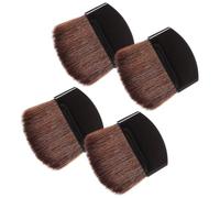 PLAFOPE Blush with Soft Horsehair Bristles Makeup 4pcs Black Brush Set and Easy to Grip Plastic Handles, Small and Powder Brushes for Makeup Application and Travel Use