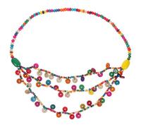 PLAFOPE Bohemian Style Multilayer Beaded Necklace Colorful Wood and Coconut Shell Beads Handmade Boho Jewelry Pendant for Women and Random Color