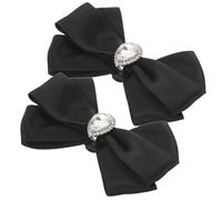 PLAFOPE Bow Shoe Clips for Women Black Alloy Bowknot Shoe Accessories with Three Dimensional Effect, Unique Delicate Design, Versatile Use for Weddings and Parties