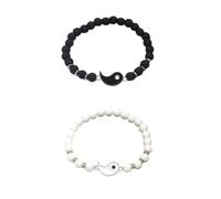 PLAFOPE Bracelet Stylish and Unique Natural Stone Alloy and Natural Stone Material 2pcs Beaded Wristband Charm Design Couple Gift for Girlfriend or Wife at Parties and Special Occasions