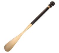 PLAFOPE Brass Shoe Horn: 13.78inch/35cm Boot Spoon Wood Handle for Senior Men Women Kids Tall People Metal Shoehorn 13.78inch/35cm