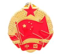 PLAFOPE Bulk Pack of Pins Vintage-Inspired Star Badge Pin National Flag Badge Distinctive Emblem Durability Classic Chinese Aesthetic Refined Appearance