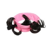 PLAFOPE Bun Wig Headband Hair Accessory Soft Cotton Blend Hair Decoration for Parties and Daily Wear Comfortable Princess Style Pink and Black