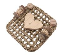 PLAFOPE Bunny Grass Mat for Teeth Grinding - Natural Chew for Guinea Pig, Rabbit, and Hamster Cage - Small Animal Cage Mat with Heart Shape Design for Enrichment and Dental Care