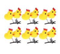PLAFOPE Chicken Hair Clips with Spring Clip Mechanism 12pcs Metal and Cloth Material Yellow Cute Hair Accessories Prevents Slipping for Women for Hairstyles and Daily Use