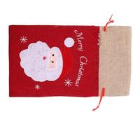 PLAFOPE Christmas Drawstring Bag Linen Candy Pouch Small Size S for Presents and Candies, Easy to Open and Close, for Holiday Party Or Yuletide Gathering
