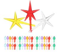 PLAFOPE Christmas Tree Replacement Lights Ceramic Plastic Material 103 Pcs with Flame and Star Shapes Eye-catching Visual Appeal and Enhanced Festive Ambience for Holiday Decorations