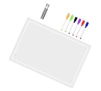 PLAFOPE Clear Acrylic Desktop Dry Erase Board with Whiteboard Markers and Pins Wear-Resistant Memo and Weekly Planner for Notes Lists Reminders Landscape and Vertical Use Decorative